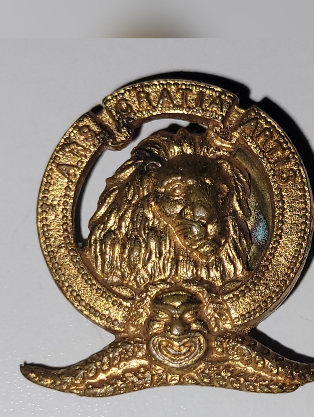 Antique 1920s 1930s MGM Metro Goldwyn Mayer Movie Studio Employee Lapel Pin Logo